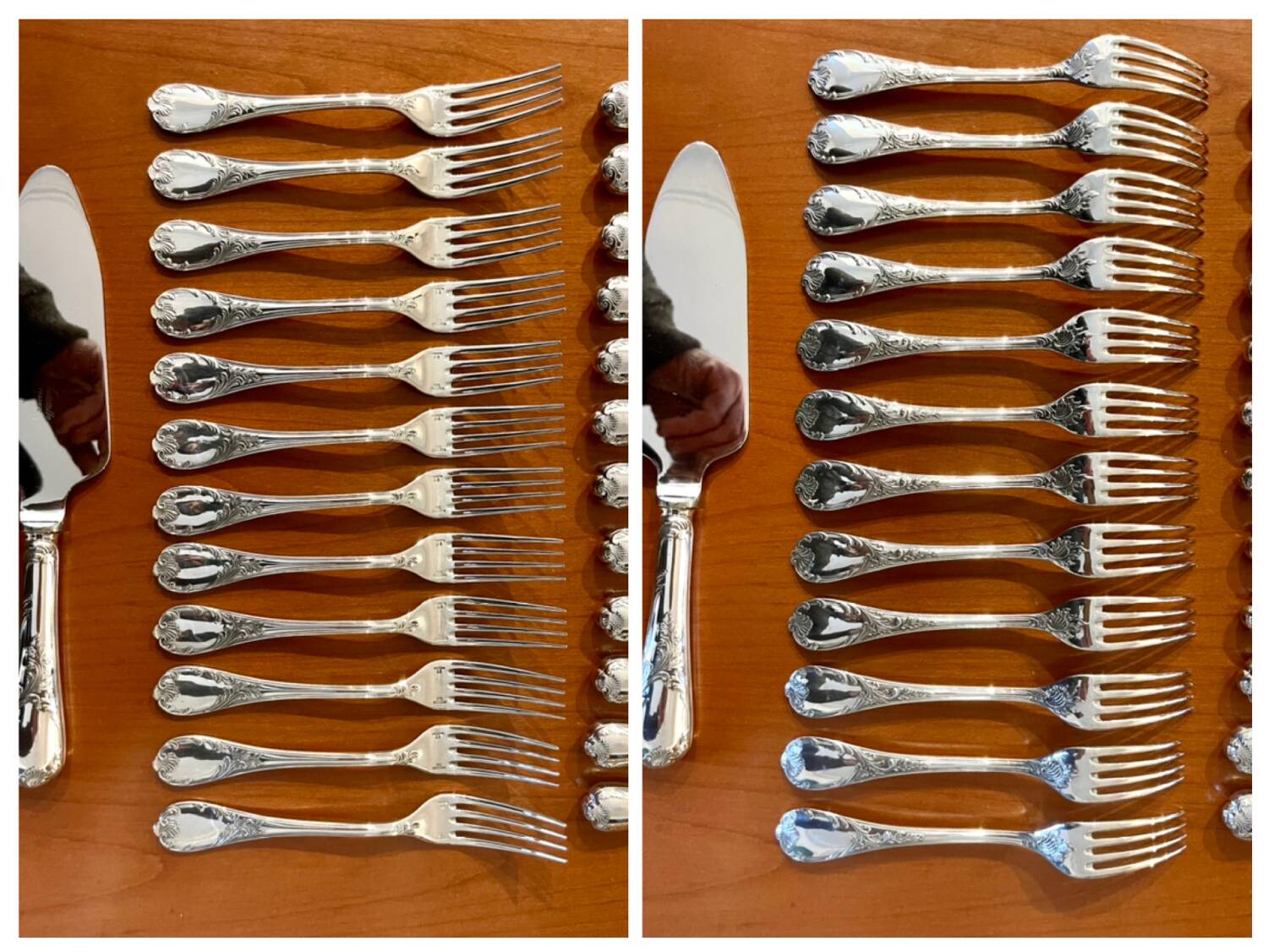 Christofle Marly, dessert cutlery, cheese, knives, forks