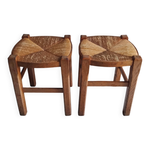 paire de tabourets paille