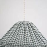 Emilia "small green squares" conical textile suspension with flounce