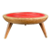 Wooden and red plastic compasses plant stand.