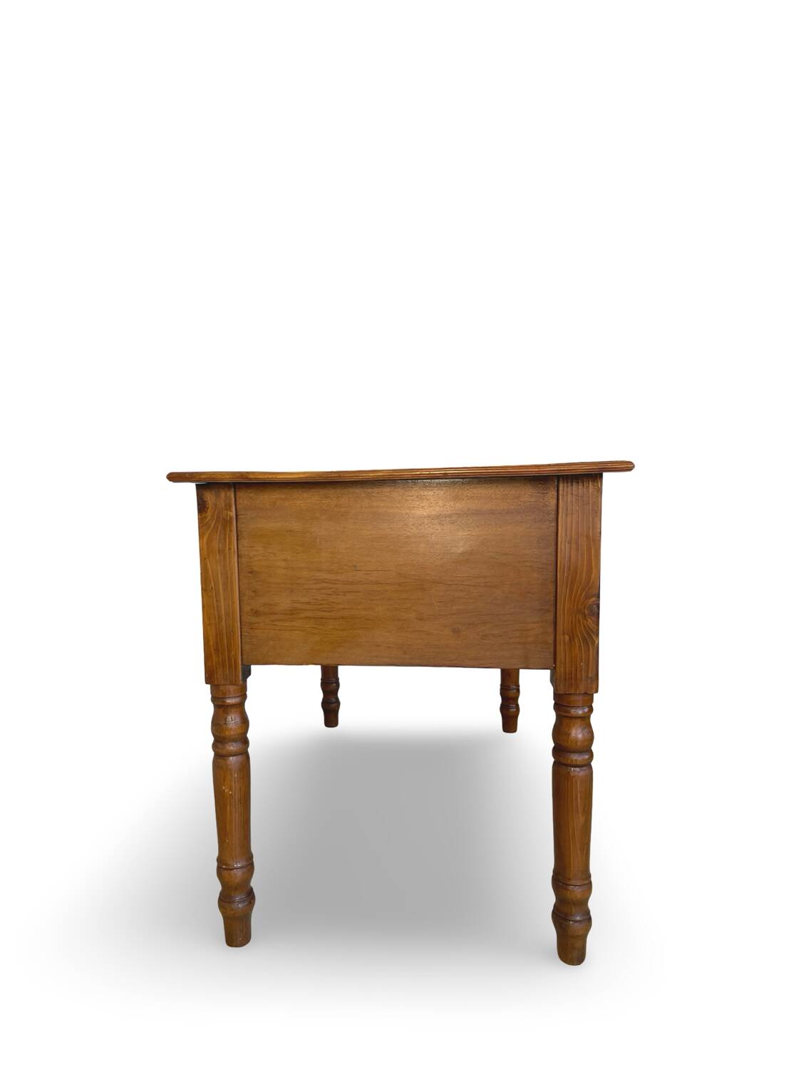 Italian pine wood centre writing desk from the 1960s, a reproduction o