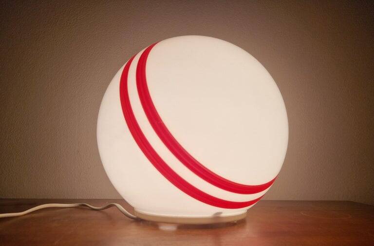 Very Rare Midcentury Table Ball Glass Lamp, 1970s