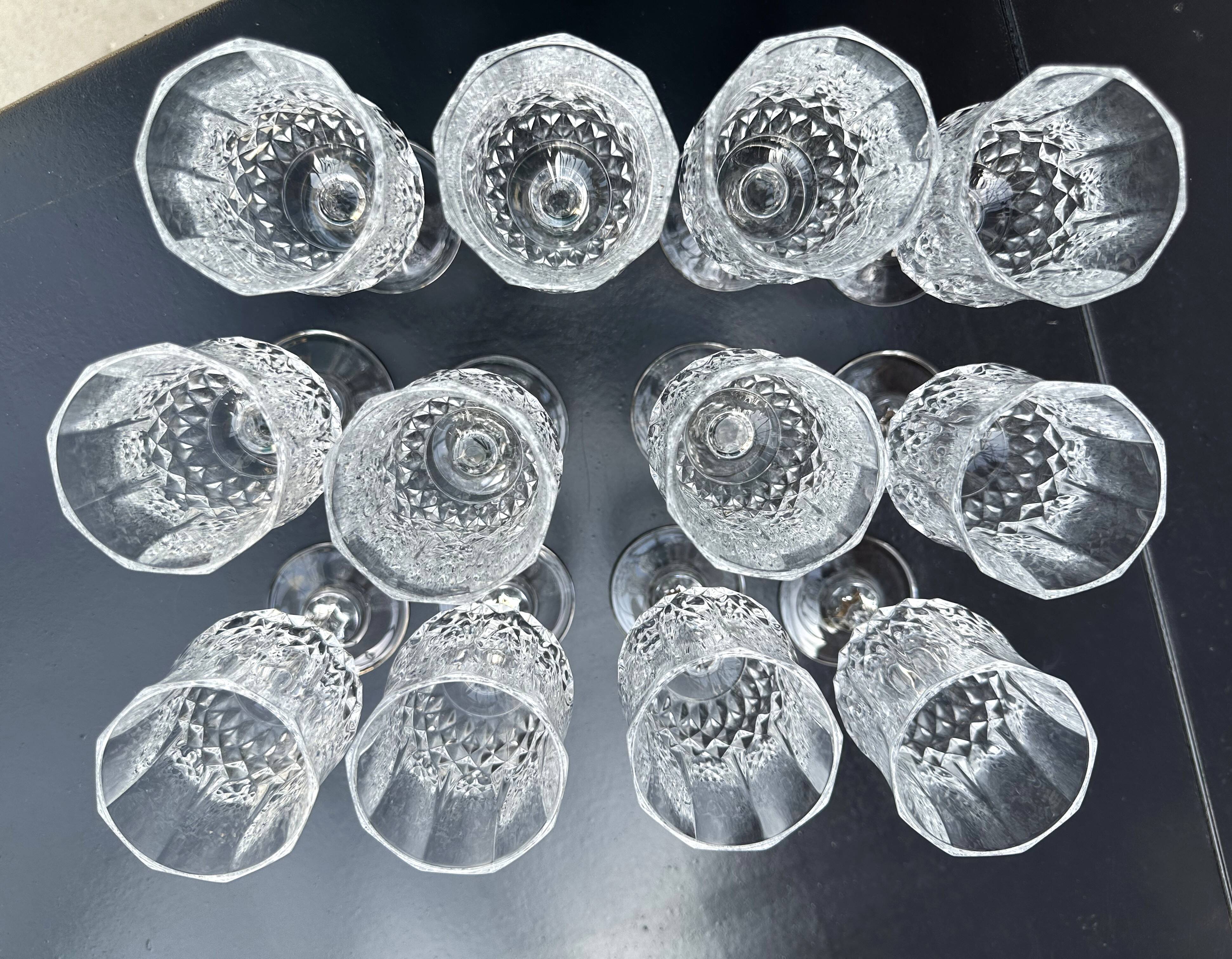 12 wine glasses 15 cm Cristal d'Arques model Lonchamp Vintage