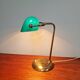 Banker's lamp in brass and green opaline, 1930s