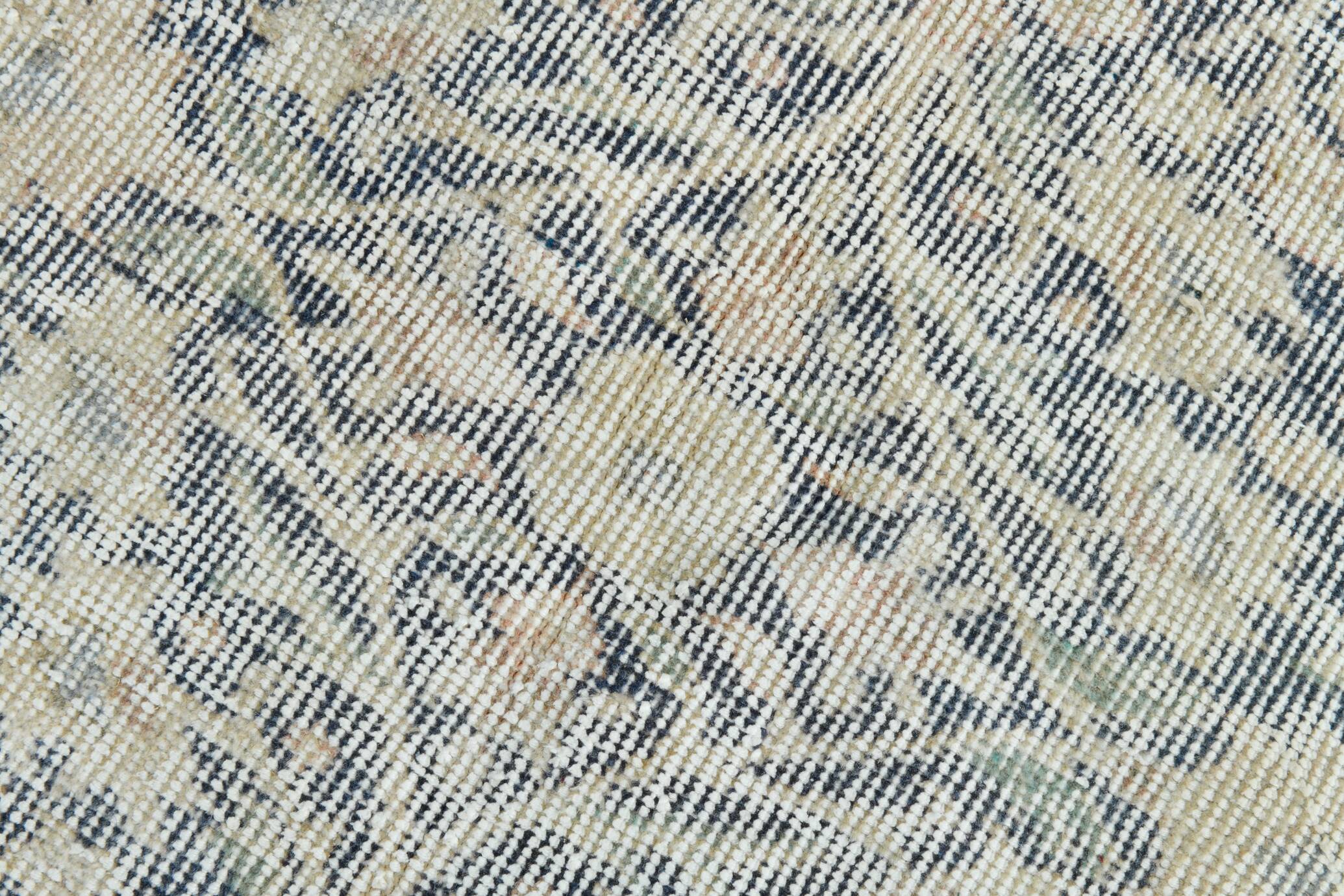 5x8 Navy Blue Beige Vintage Persian Rug, 144x259Cm SK 21485