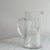 Engraved glass pitcher, wheat ears decoration