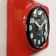 Vintage red bakelite wall clock from prim, 1970s