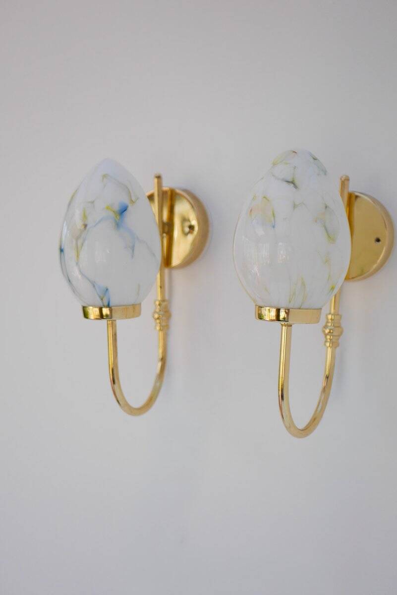 Vintage Scandinavian wall lights, 1980s, set of 2
