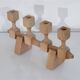 Vintage Scandinavian wooden candlestick 1970