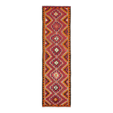 Turkish Handwoven Vintage Herki Kilim 105 cm x 340 cm