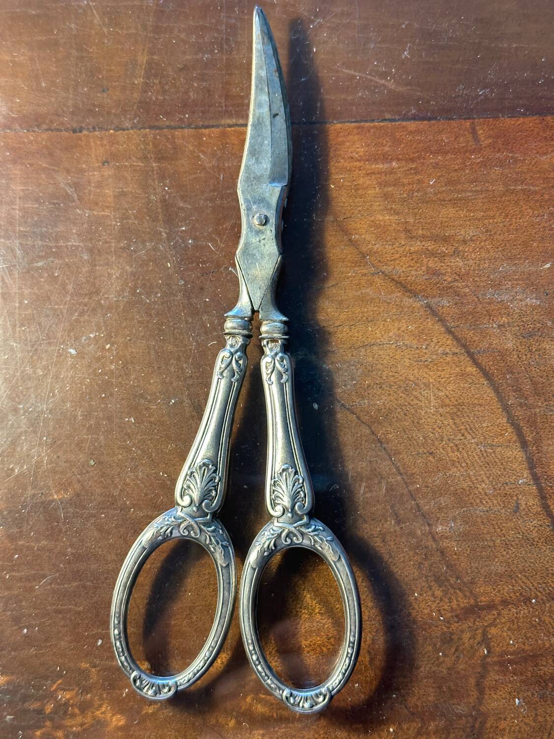 Pair of Antique Silver Grape Scissors