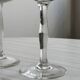 5 chiseled glass cocktail glasses.