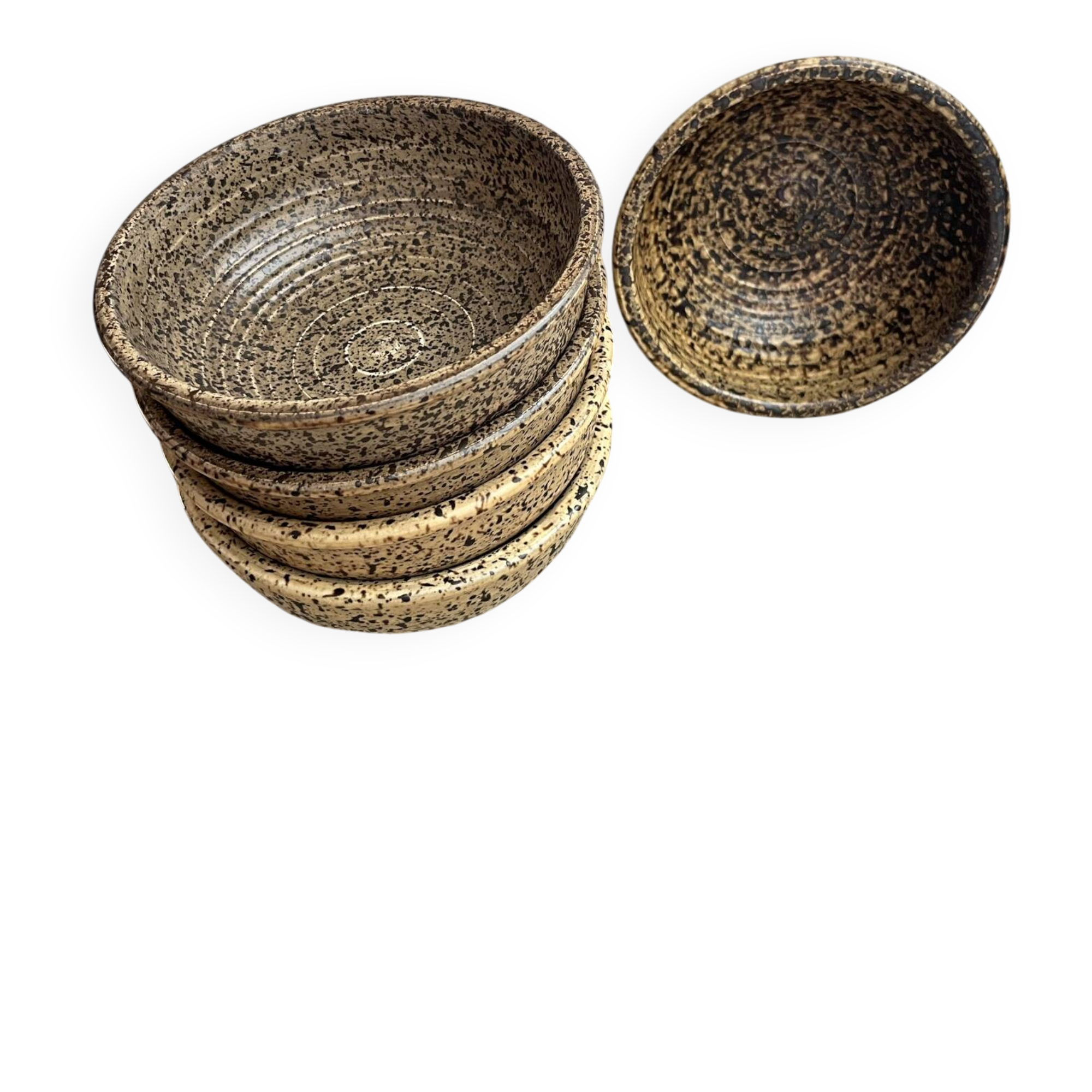5 stoneware bowls