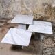 Série de 3 tables basses gigognes en marbre, Italie, 1980s