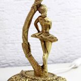 Pair of lamps in bronze and gilded glass