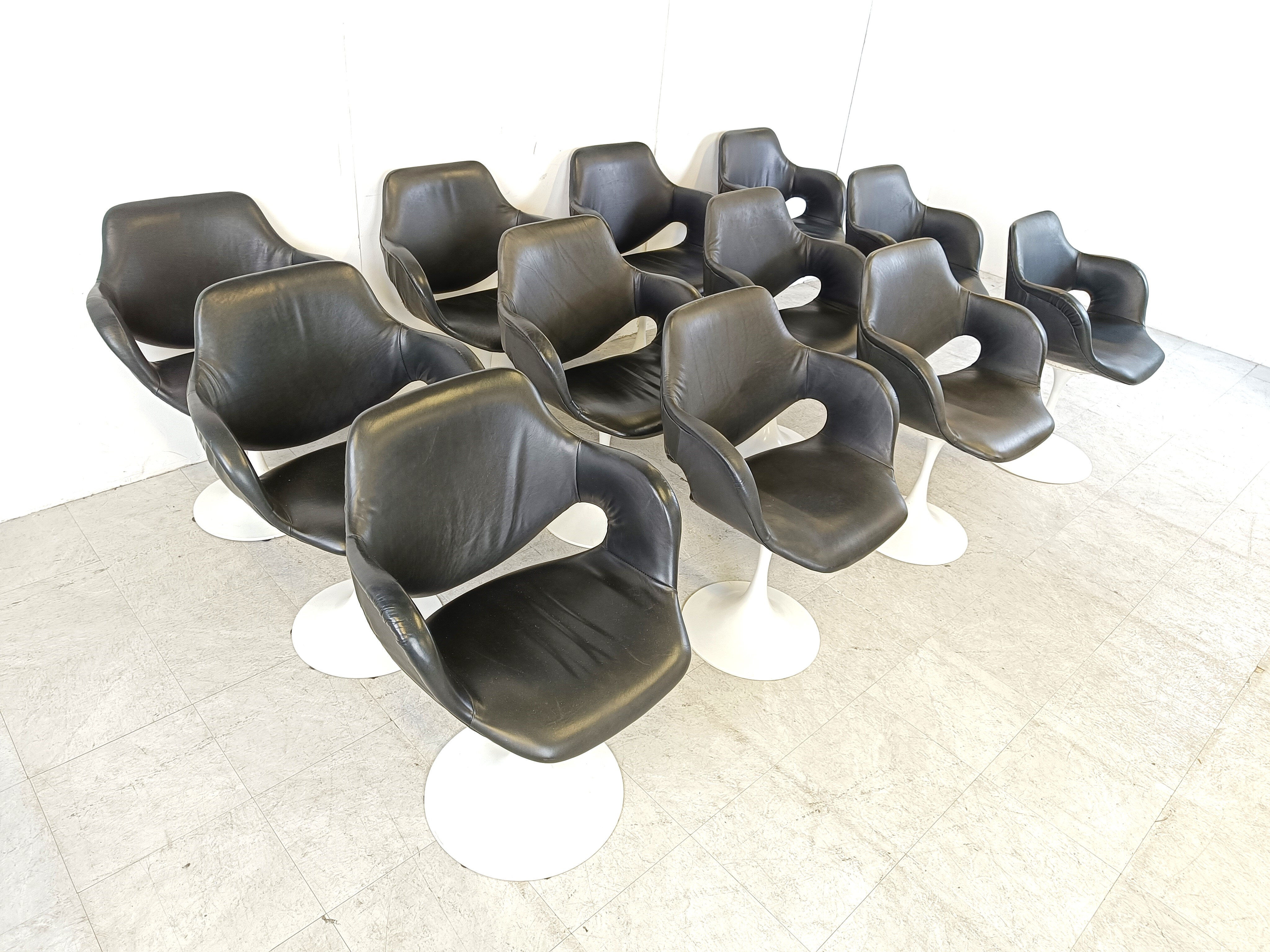 Vintage Boris Tabacoff tulip dining chairs set of 12 - 1960s