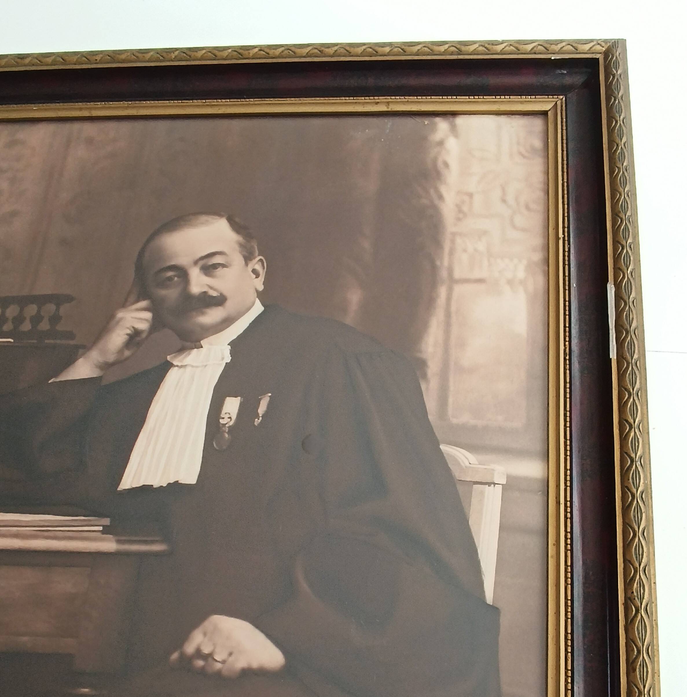 Large old photo portrait of a magistrate 1931