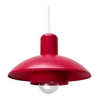 Red pendant lamp model 728 Danish mid-century by Horn, 1960s.