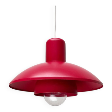 Red pendant lamp model 728 Danish mid-century by Horn, 1960s.