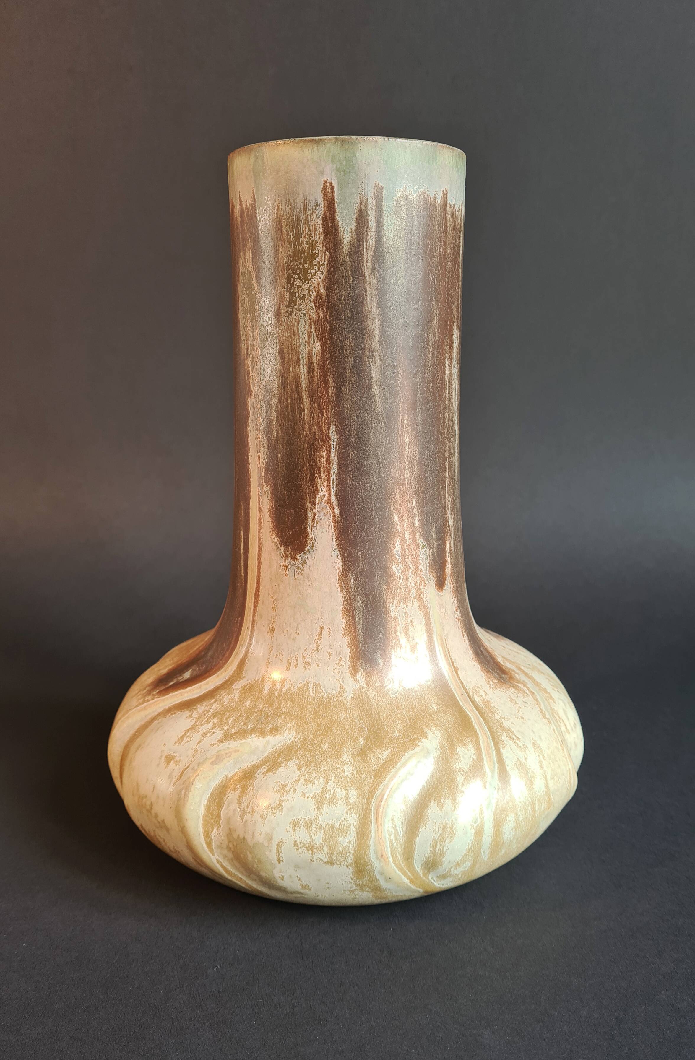 Flamé Stoneware Vase signed Denbac, very early 20th century - Art Nouveau