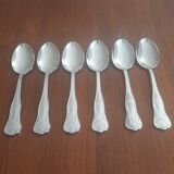 Set of 6 silver metal spoons
