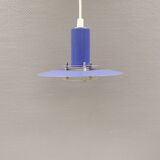 A blue minimalist hanging lamp from Lyfa Denmark 1980s.