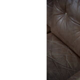 Vintage scandinavian oak & leather 2-seater Safari sofa, 1960s