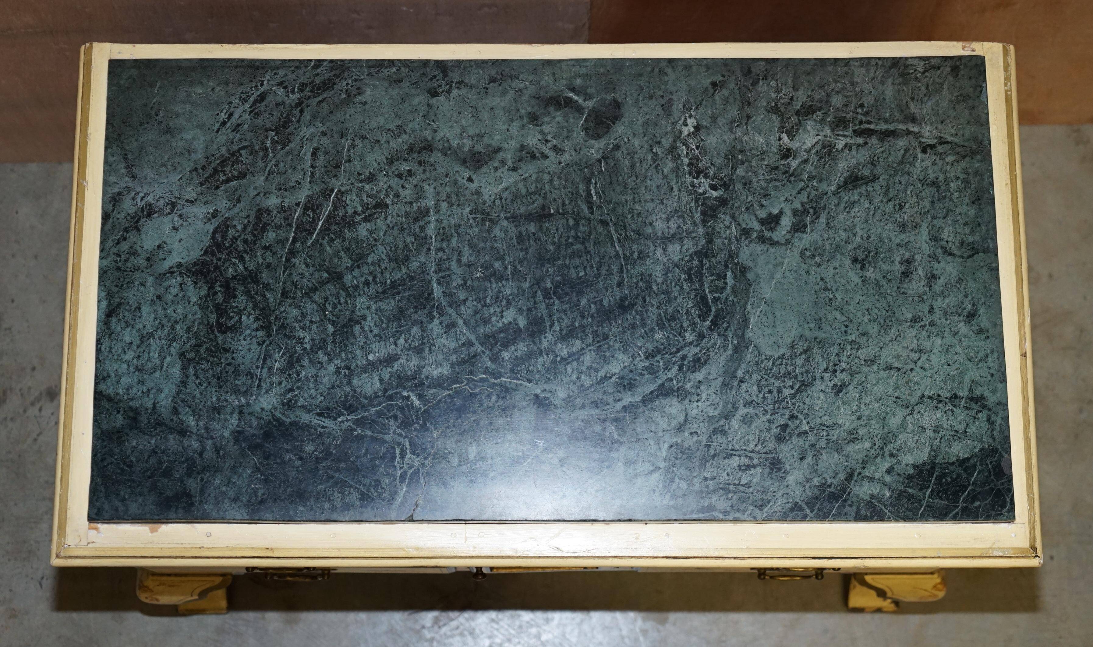 Chinoiserie Buffet with Marble Top in Chippendale Style