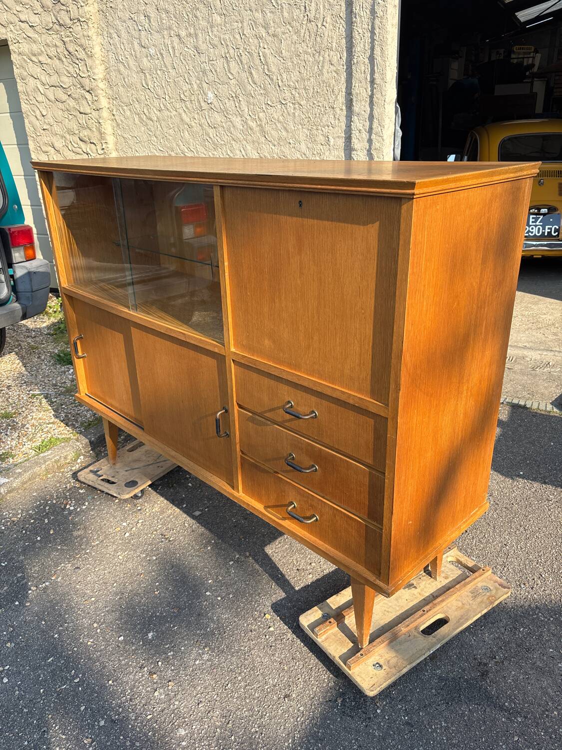 Vintage 60s sideboard with compass feet