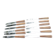 12 table knives vintage handle wood (rosewood) stainless steel blades