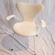Chair Mod. 3207 Arne Jacobsen white leather