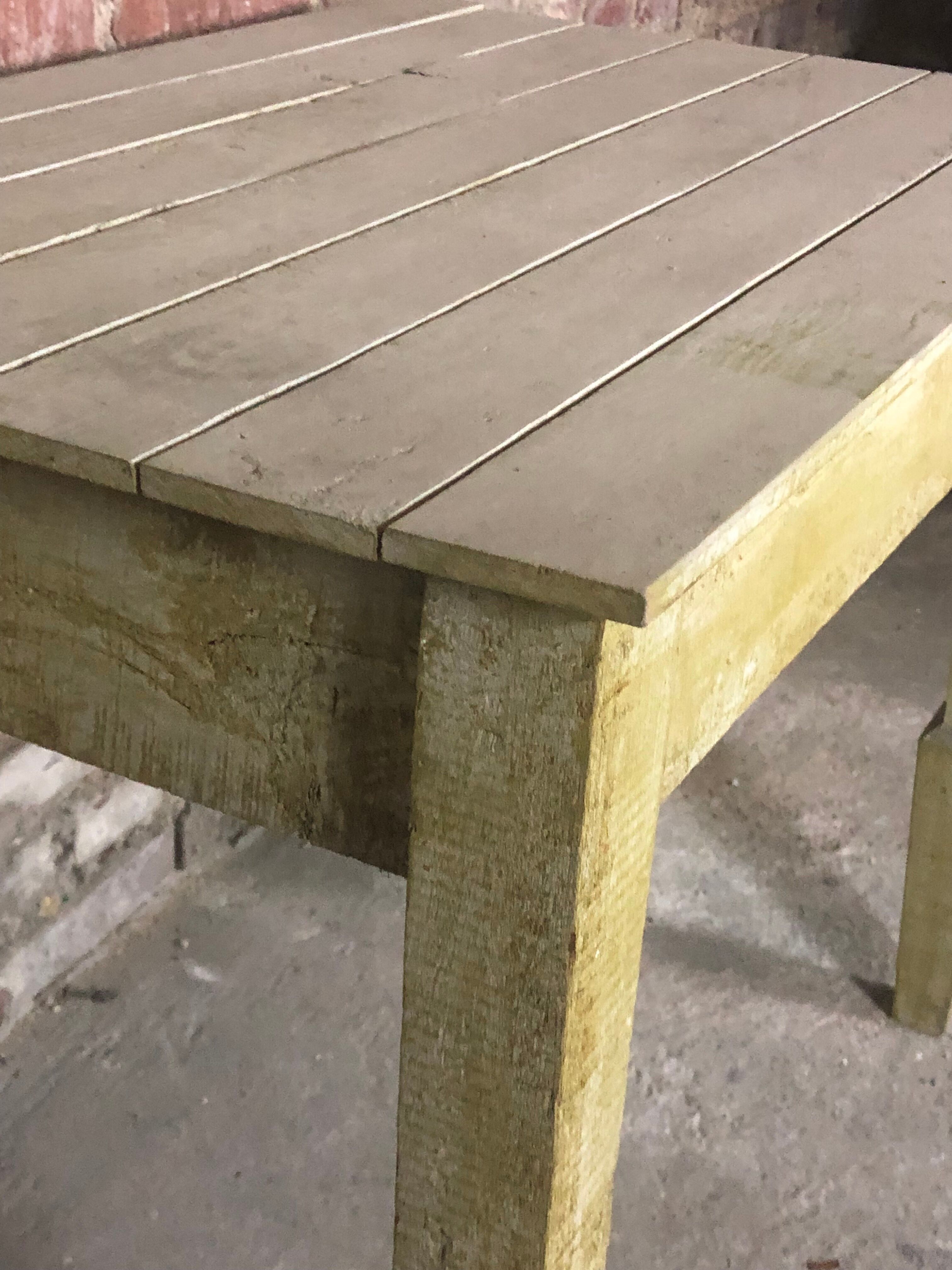 Table in light green patinated fir 1970