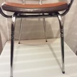 2 skaï chairs and vintage chrome