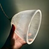 Vintage tulip pendant light in ribbed glass