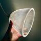 Vintage tulip pendant light in ribbed glass