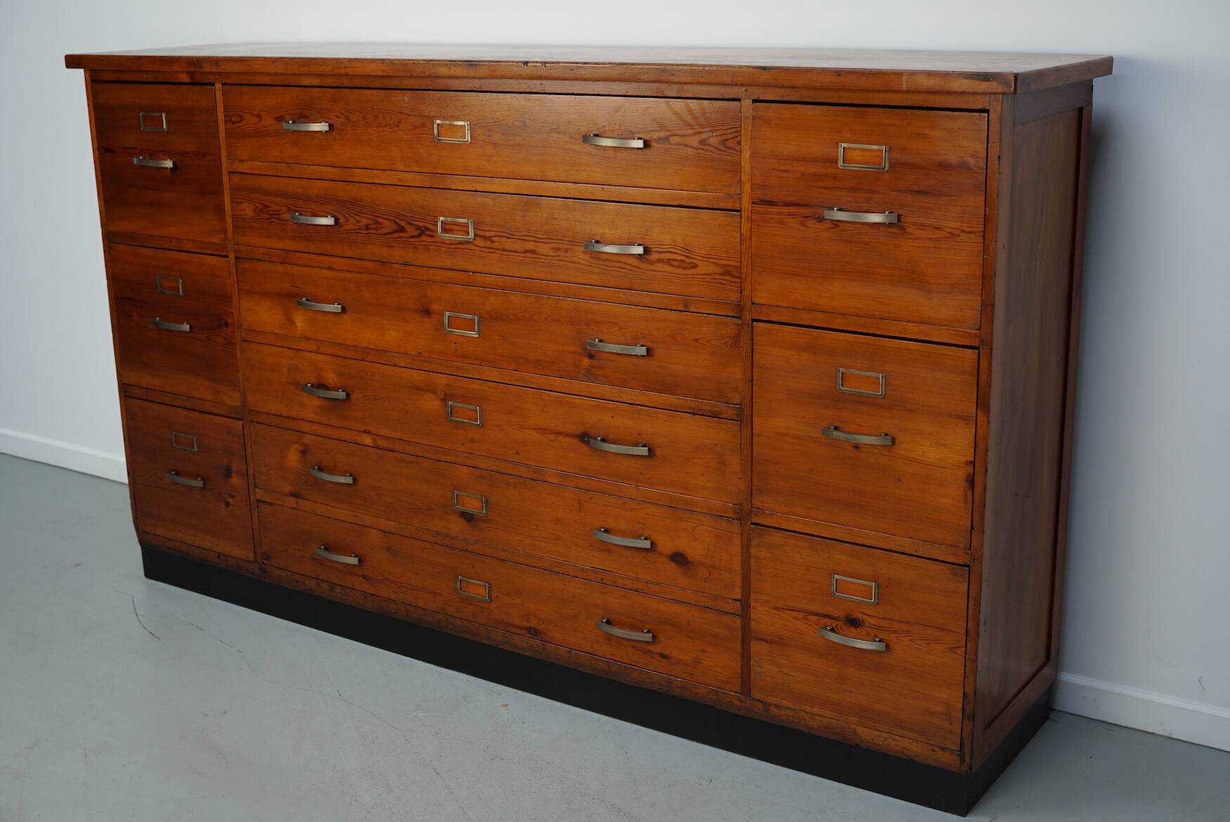 Dutch Pitch Pine Apothecary / Filing Cabinet or Sideboard, 1930s