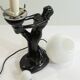 Art Deco lamp woman holding a luminous globe – Vintage resin lamp – L
