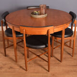 Table Ronde & 4 Chaises Victor Wilkins restauré en teck 1960s Retro G Plan Fresco