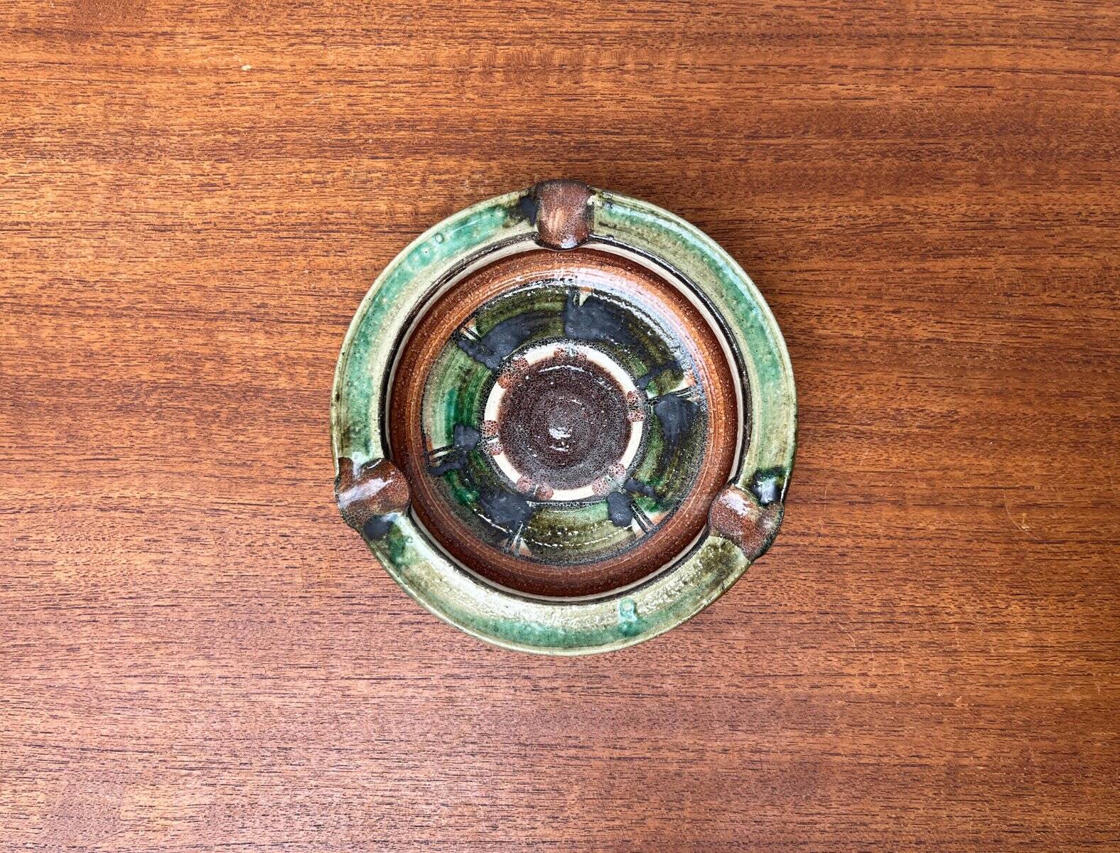 Studio pottery ashtray from mid-century German, 1960s.