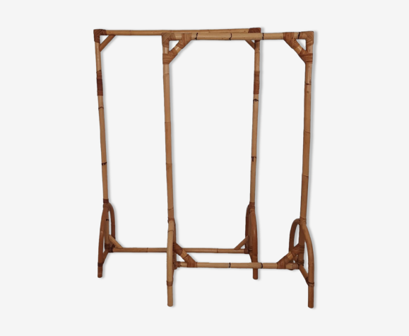 Deux porte-manteaux en bambou vintage