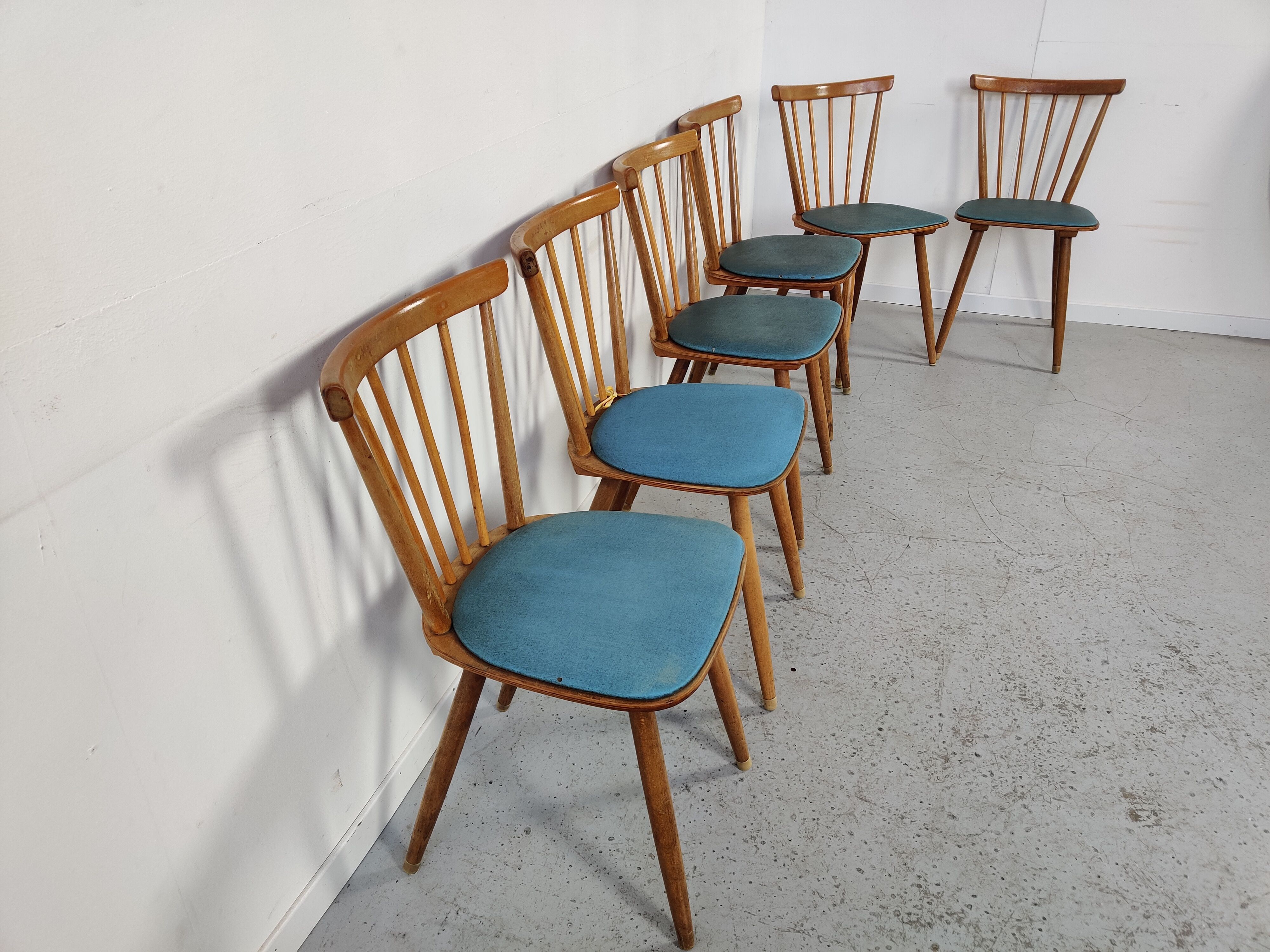 6 vintage bar bistro chairs, 50s/60s