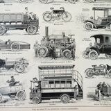 Old engraving 1898, Old car, automobile • Original and vintage lithograph