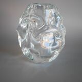 Petit vase en cristal transparent fait main, style milieu de siècle, par Börne Augustsson