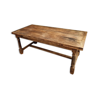 Antique table oak extendable french farmers table