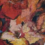 Ancienne peinture fleurs sur velours