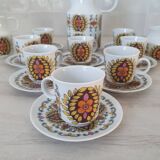 Vintage retro pattern coffee tea set