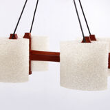 Scandinavian hanging lamp with resin caps, 1960