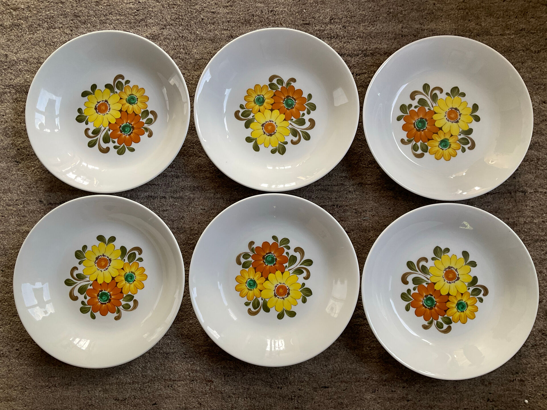 Set of 6 vintage porcelain plates