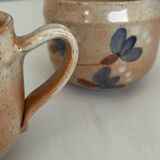 Set of 2 large vintage stoneware mugs from Atelier du Marais – Flower mugs