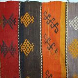 Kilim vintage fait main Sumak persan 70cm x 132cm (années 1940)